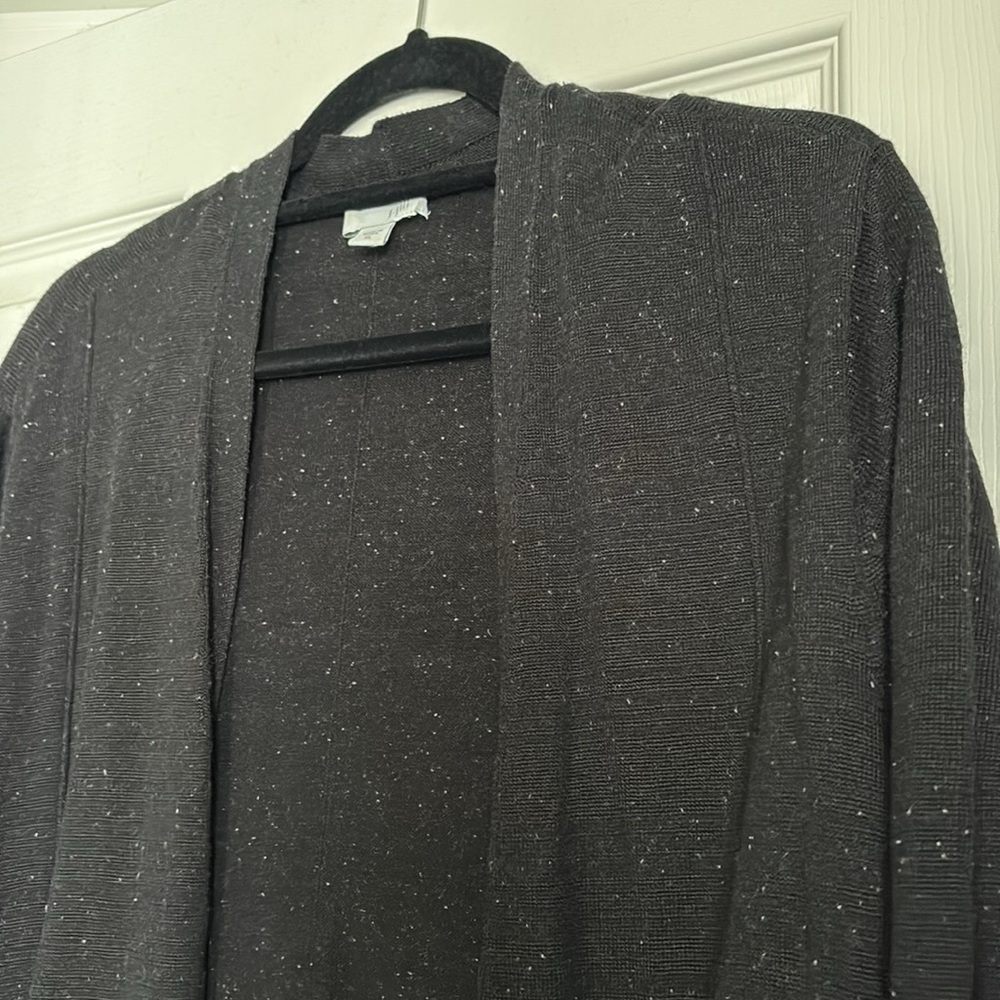 J. Jill Black Cardigan Sweater Open-Front Knit - Picture 2 of 7